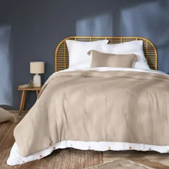 Copriletto in garza di cotone (240 x 220 cm) Gaïa Beige pampa