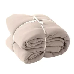 Copriletto in garza di cotone (240 x 220 cm) Gaïa Beige pampa