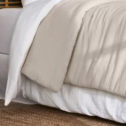 Copriletto in garza di cotone (260 x 240 cm) Gaïa Beige pampa
