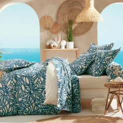 Copripiumino cotone lavato (280 x 240 cm) Serena Blu