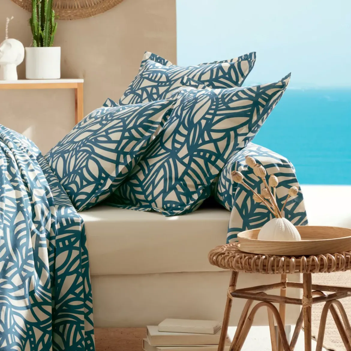 Copripiumino cotone lavato (260 x 240 cm) Serena Blu