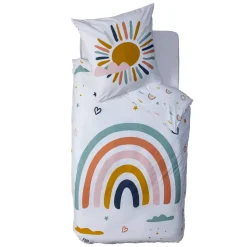 Copripiumino e 1 federa cotone bambini (140 x 200 cm) Arcobaleno Multicolore
