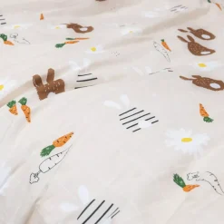 Copripiumino e due federe per bambini in cotone (240 x 220 cm) Pompon Marrone
