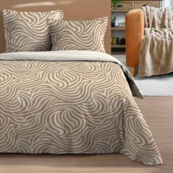 Copripiumino e due federe (240 x 220 cm) Luanda Beige