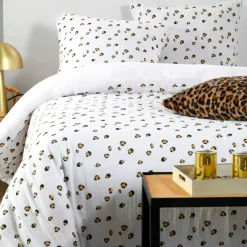 Copripiumino e due federe in doppio cotone (260 x 240 cm) Baguy Marrone
