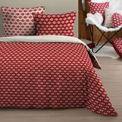 Copripiumino e due federe in cotone (240 x 220 cm) Valgenis Rosso