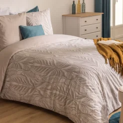 Copripiumino e due federe cotone (240 x 220 cm) Nalh Beige