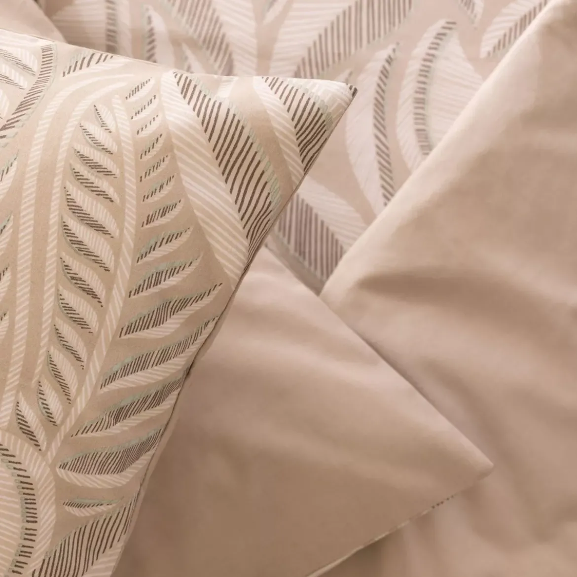 Copripiumino e due federe cotone (240 x 220 cm) Nalh Beige