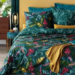 Copripiumino e due federe quadrate cotone (240 cm) Selva Multicolore