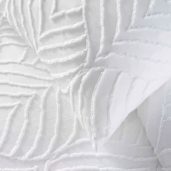 Copripiumino e due federe microfibra tuftata (260 x 240 cm) Heltie Bianco