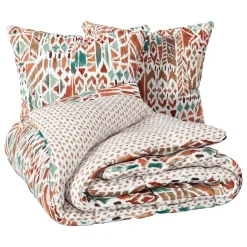 Copripiumino e due federe cotone (240 x 220 cm) Ikat Multicolore