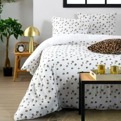 Copripiumino e due federe in doppio cotone (240 x 220 cm) Baguy Marrone