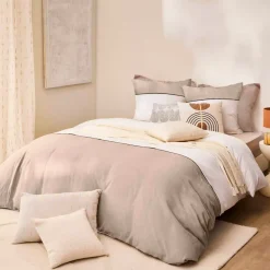 Copripiumino e due federe in cotone (260 x 240 cm) Gabrielle Beige