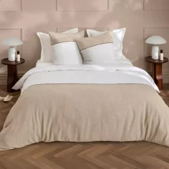 Copripiumino e due federe in cotone (260 x 240 cm) Gabrielle Beige