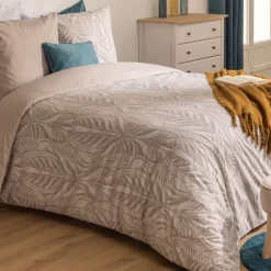 Copripiumino e due federe cotone (260 x 240 cm) Nalh Beige