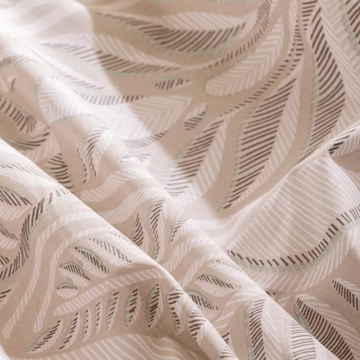 Copripiumino e due federe cotone (260 x 240 cm) Nalh Beige
