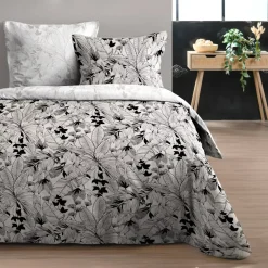 Copripiumino e due federe in cotone (240 x 220 cm) Surya Nero