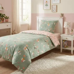 Copripiumino e federa per bambini in cotone (140 x 200 cm) Fata Multicolore