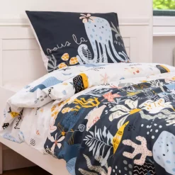 Copripiumino e una federa bambino cotone (140 cm) Octopia Multicolore