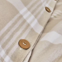 Copripiumino flanella di cotone (240 x 220 cm) Nina quadri Beige