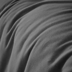 Copripiumino flanella di cotone (140 x 200 cm) Nina Grigio antracite
