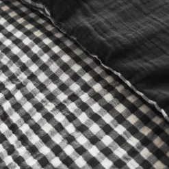 Copripiumino garza di cotone (200 x 200 cm) Gaïa vichy Nero