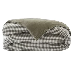 Copripiumino garza di cotone (200 x 200 cm) Gaïa vichy Verde rosmarino