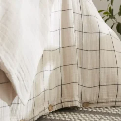 Copripiumino garza di cotone (260 x 240 cm) Gaïa Match Beige pampa