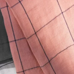 Copripiumino garza di cotone (240 x 220 cm) Gaïa Match Rosa pesca
