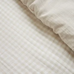 Copripiumino garza di cotone (260 x 240 cm) Gaïa vichy Beige