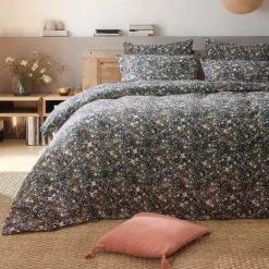 Copripiumino garza di cotone (200 cm) Constance Blu notte