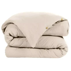 Copripiumino garza di cotone (140 x 200 cm) Gaïa Beige pampa