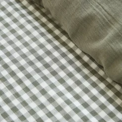 Copripiumino garza di cotone (280 x 240 cm) Gaïa vichy Verde rosmarino