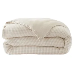 Copripiumino garza di cotone (140 x 200 cm) Gaïa vichy Beige