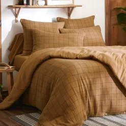 Copripiumino garza di cotone (200 x 200 cm) Gaïa Match Camel