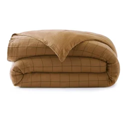 Copripiumino garza di cotone (200 x 200 cm) Gaïa Match Camel