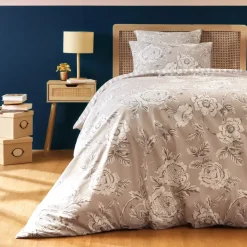Copripiumino in cotone (140 x 200 cm) Lara Beige