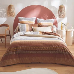 Copripiumino in cotone (240 x 220 cm) Niagara Marrone castagna