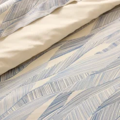 Copripiumino in cotone lavato (240 x 220 cm) Onde Blu