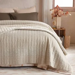 Copripiumino in cotone trapuntato (220 x 240 cm) Lena Beige sabbia