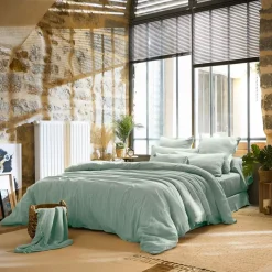 Copripiumino in garza di cotone (280 x 240 cm) Gaia Verde eucalipto