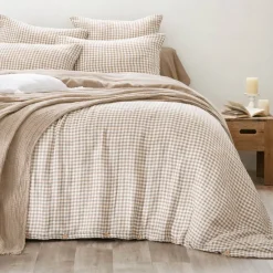Copripiumino in garza di cotone (140 x 200 cm) Gaïa vichy Corda