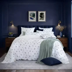 Copripiumino in garza di cotone reversibile (240 x 220 cm) Gaïa iris Blu