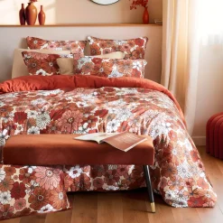 Copripiumino in garza di cotone (240 x 220 cm) Gaïa azalea Terracotta