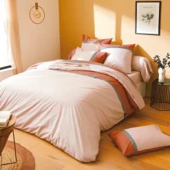 Copripiumino in percalle di cotone (200 x 200 cm) Macassar Cognac