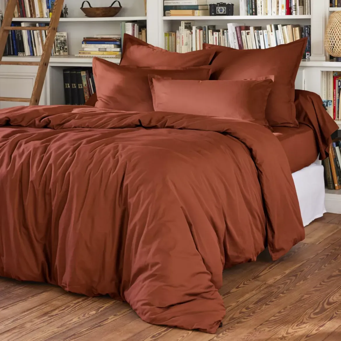 Copripiumino in percalle di cotone (280 x 240 cm) Cali Terracotta