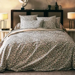 Copripiumino in percalle di cotone (200 x 200 cm) Leopardo Beige