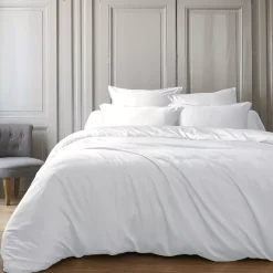 Copripiumino in raso di bambù (260 x 240 cm) Sienna Bianco