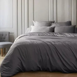 Copripiumino in raso di bambù (260 x 240 cm) Sienna Grigio granito