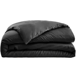 Copripiumino in raso di bambù (260 x 240 cm) Sienna Nero